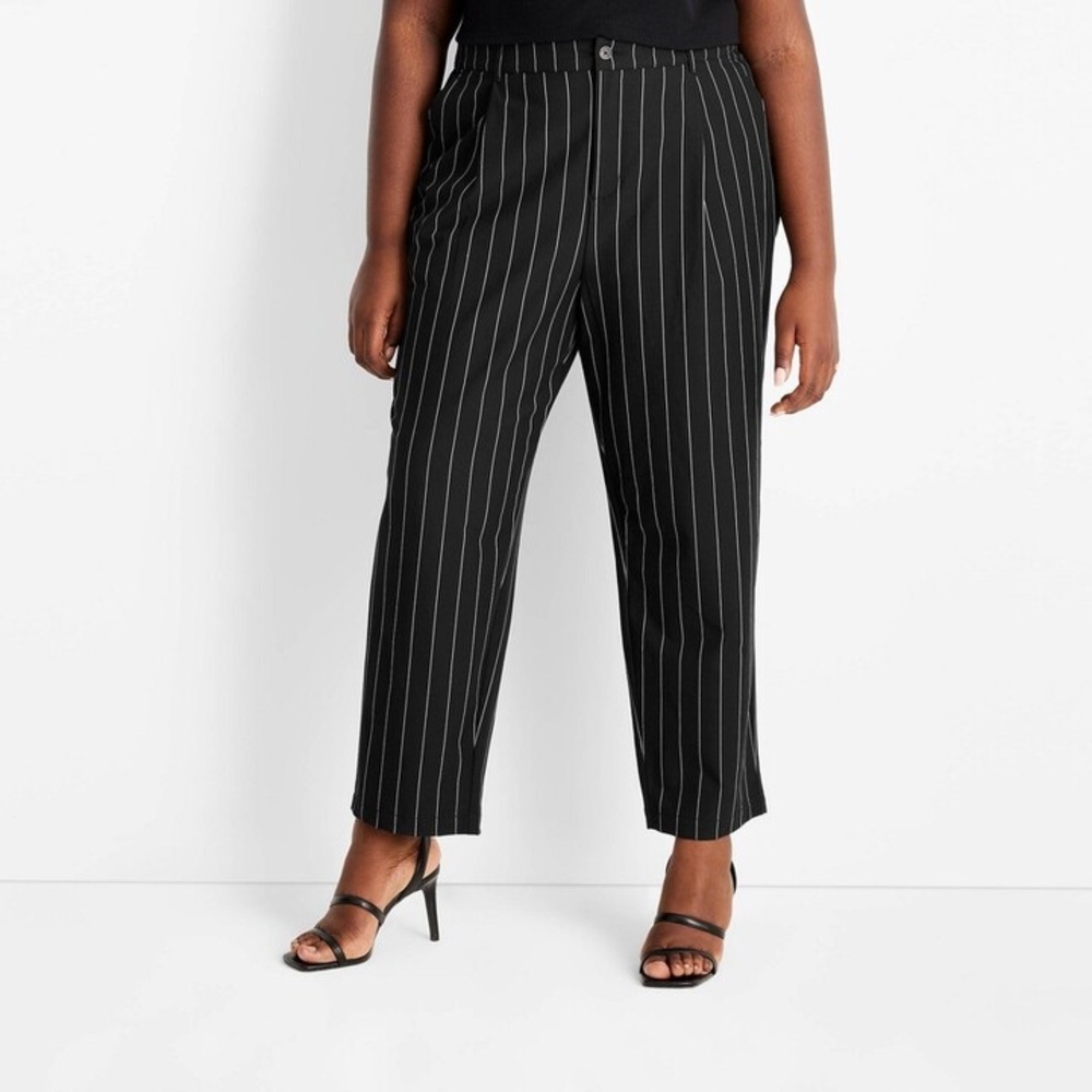 Future Collective x Kahlana Barfield Brown Pinstriped Pants